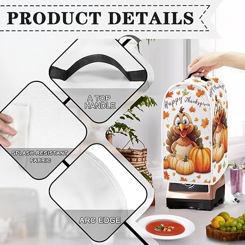 Miniatura 5 de Psesaysky Cubierta para licuadora de calabaza y arce de pavo, funda para electrodomésticos de cocina, herramienta de cocina con mango superior,