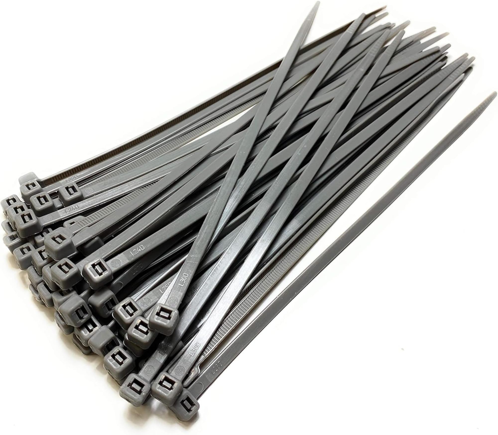 Nylon Plastic Cable Ties Long and Wide Extra Large Zip Ties wrap 50 pieces (Silver, 4.8mm x 300mm)