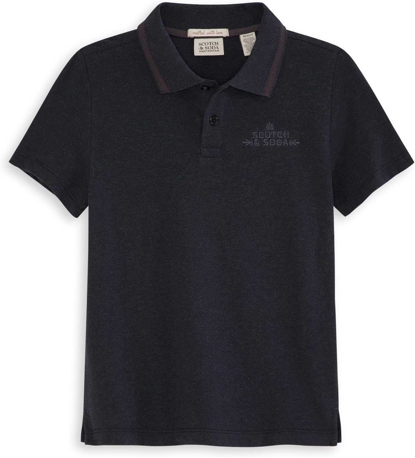 Scotch & Soda Boys Classic Polo, Short Sleeve Collared Shirt, Embroidered Logo