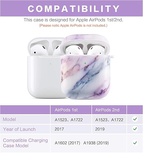 Vista 63 de Cutebricase Funda para Airpods, Paris Tower Airpod Funda protectora rígida para Apple AirPods 2 y 1 con llavero compatible con carga inalámbrica