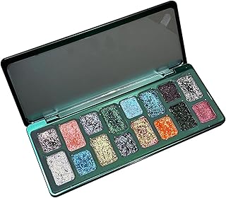 Paleta de sombras de ojos verdes con purpurin...