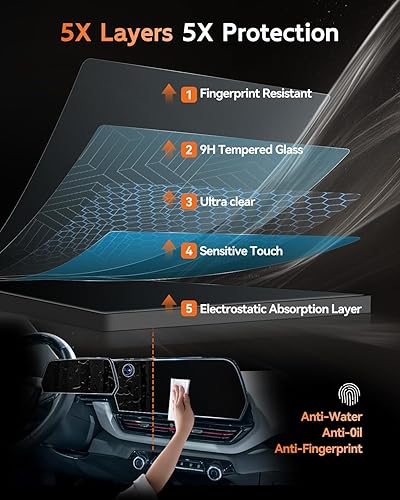 Vista 238 de CDEFG Cristal templado para Chevrolet Silverado/GMC Sierra 2025, pantalla táctil de 13.4 pulgadas, accesorios para Chevy Silverado/Sierra 1500