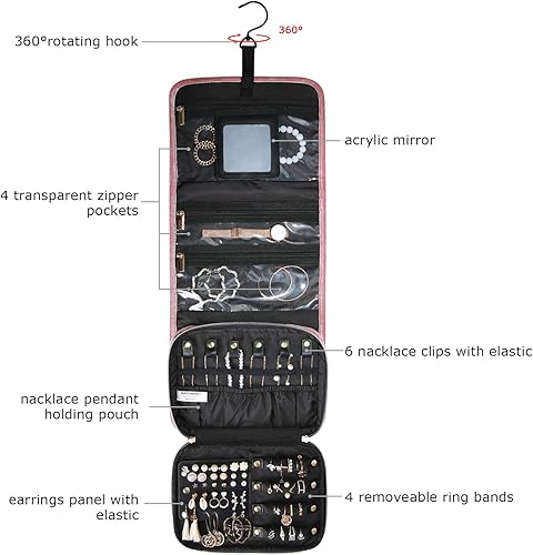 Miniatura 4 de BAGSMART - Organizador de terciopelo para joyas anillos collares pulseras aretes