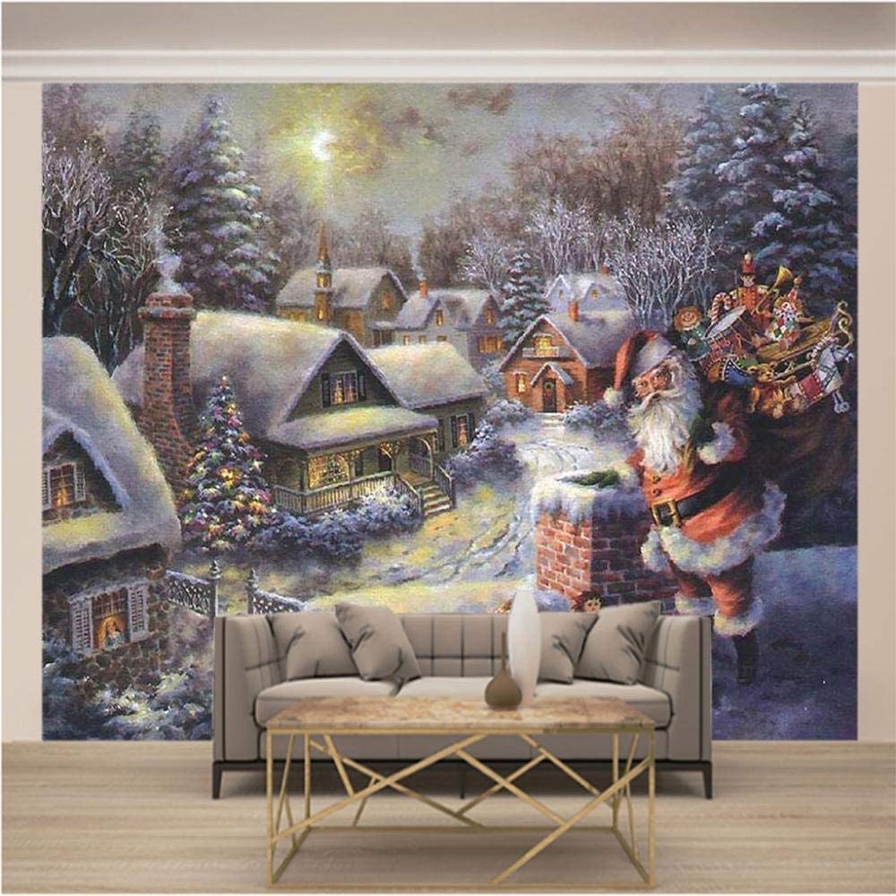 Nordic Tv Hintergrund Tapete Winter-Weihnachts-Iglu Tapete Wohnzimmer Schlafzimmer 3D Dekoratives Wandbild Film Wandverkleidung 3D Tapeten Tapetenkleister Wohnzimmer Kleister Die Wand 200(B)x150(H) cm