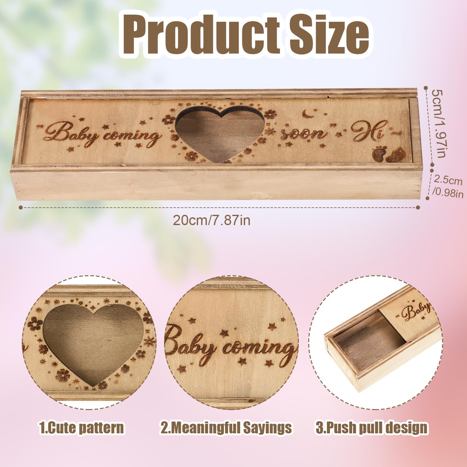 Scatola ricordo per bambini, scatola per annuncio del bambino, regalo per test di gravidanza, collezione ricordi per bambini, supporto per test di gravidanza, ricordo per marito e genitori