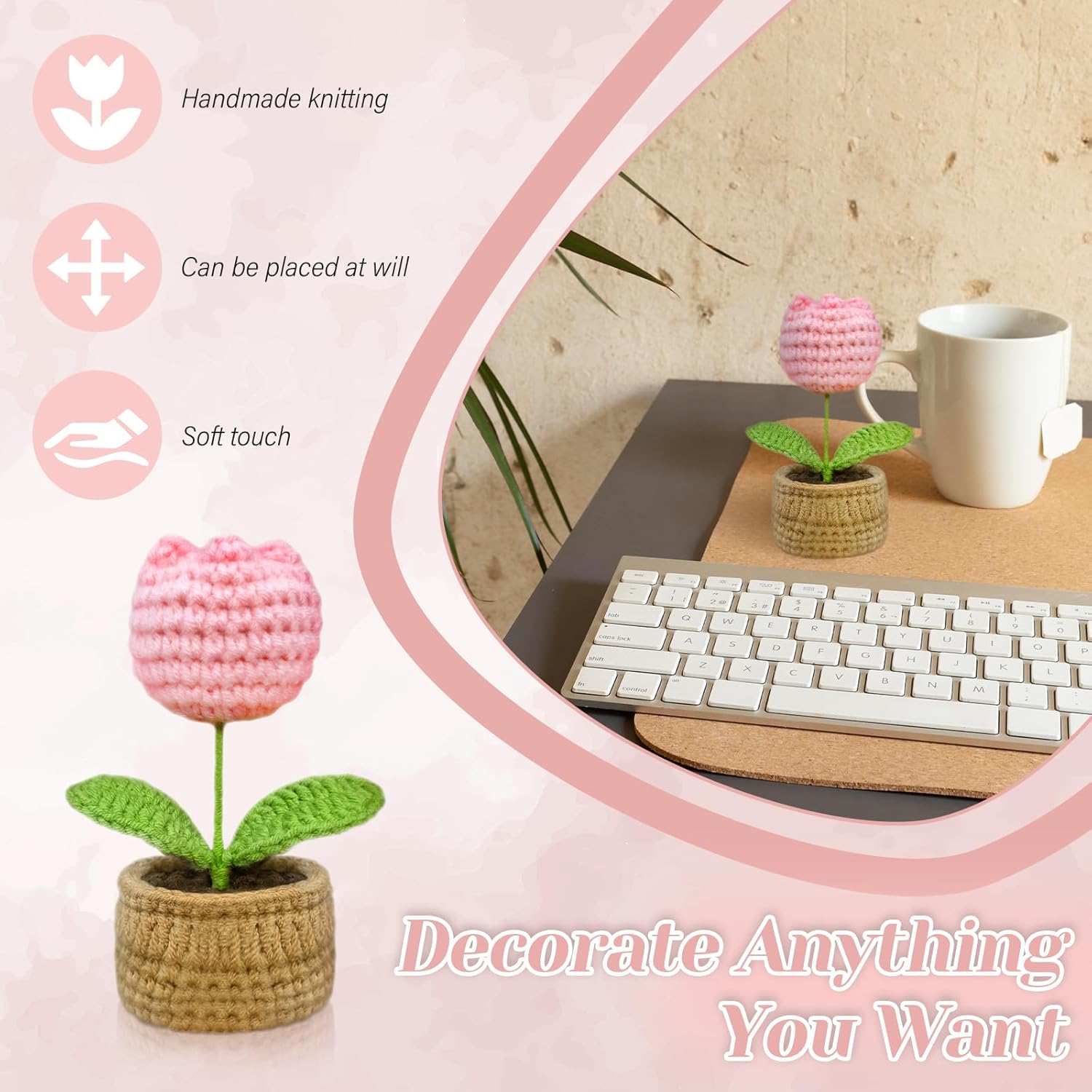 Appreciation Gifts for Coworkers, Farewell Gifts for Coworkers with 16 Oz Glass Cup, Scented Candle, Knitted Tulip Decor, Thank You Gift for Christmas, Thanksgiving, Birthday Gift for Women, Employee - Image 4