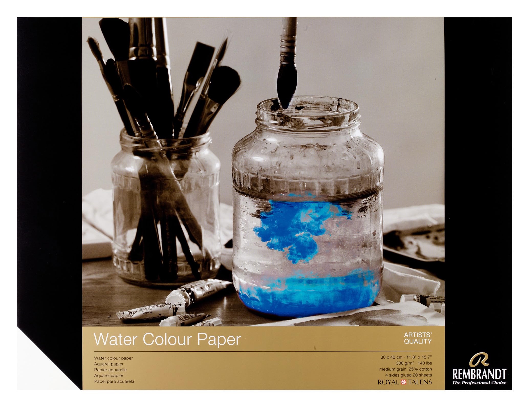 FABRIANO Watercolour Block 1 Side Glued, Paper, White Fine Grit, 24 x 32 cm