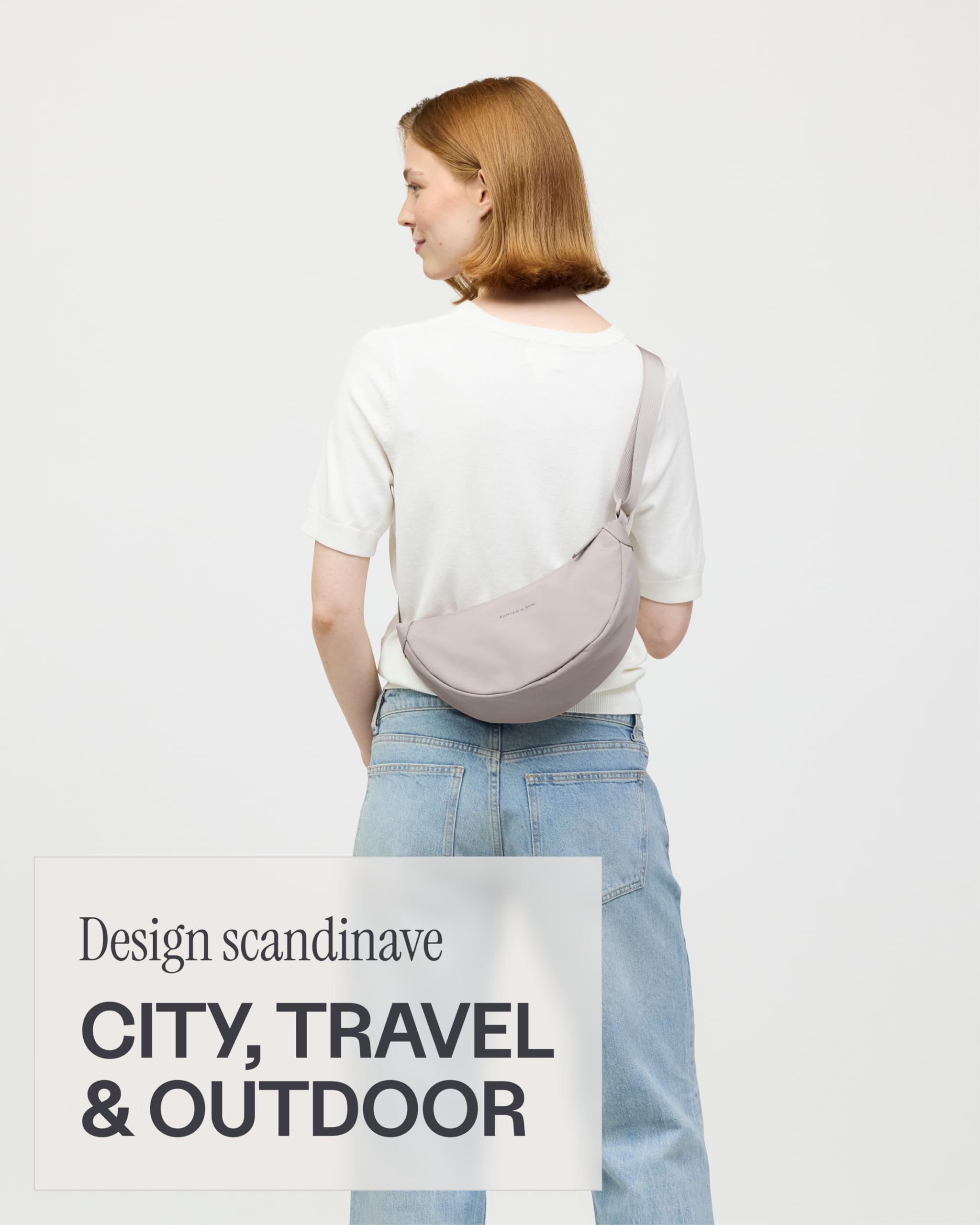 Kapten & Son Sac banane 3,5 l | Sac bandoulière femme & homme | Sac bandoulière avec sangle réglable en longueur et compartiment antivol | imperméable | Idéal pour voyages, festivals, quotidien
