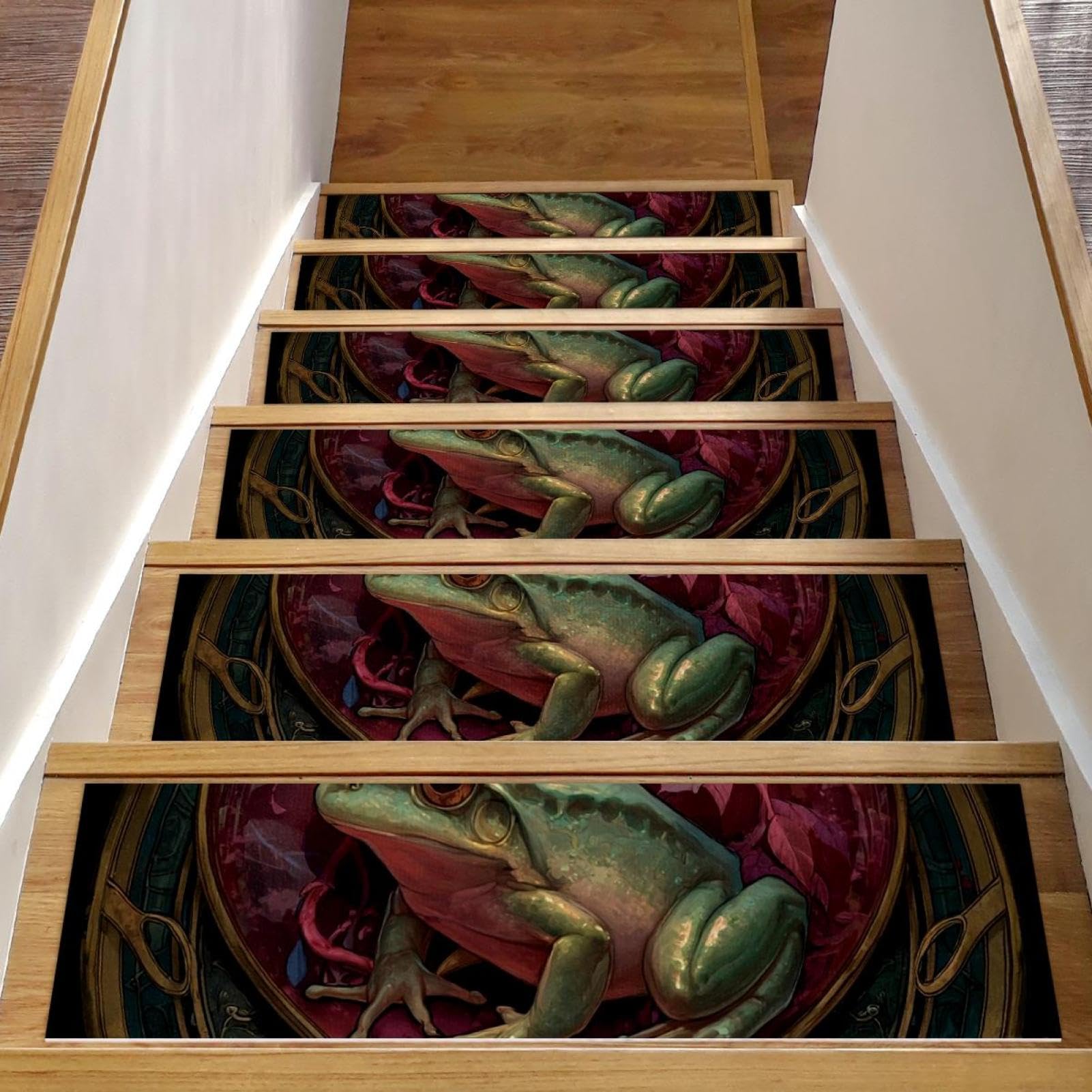 Tapis d'escalier antidérapant motif étoile cœur pour marches sécurisées