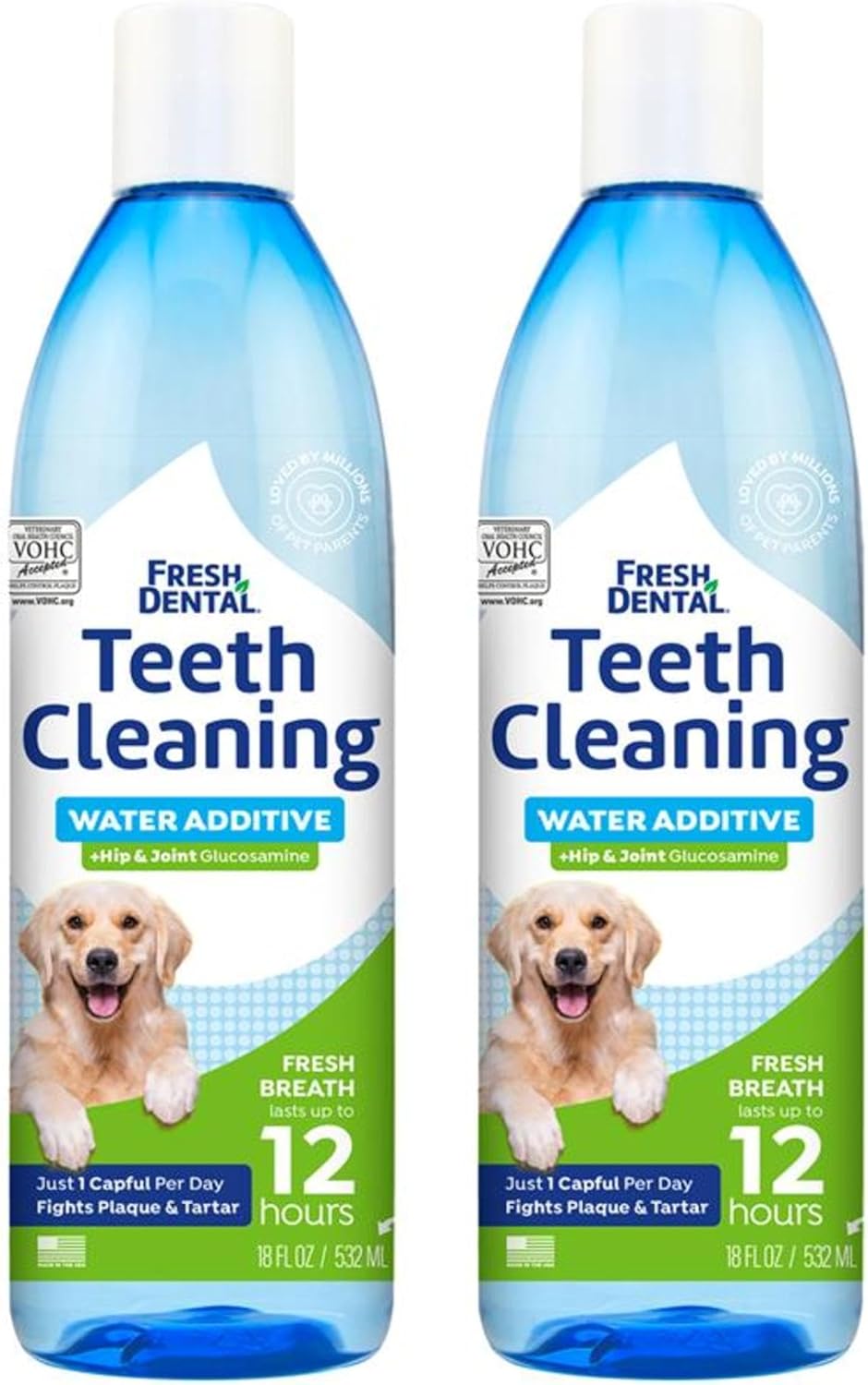 Naturel Promise Fresh Dental Water Additive for Dogs 2-Pack, 18oz Each — Hip & Joint with Teeth Cleaning Solution, Better Value for Daily Use product image