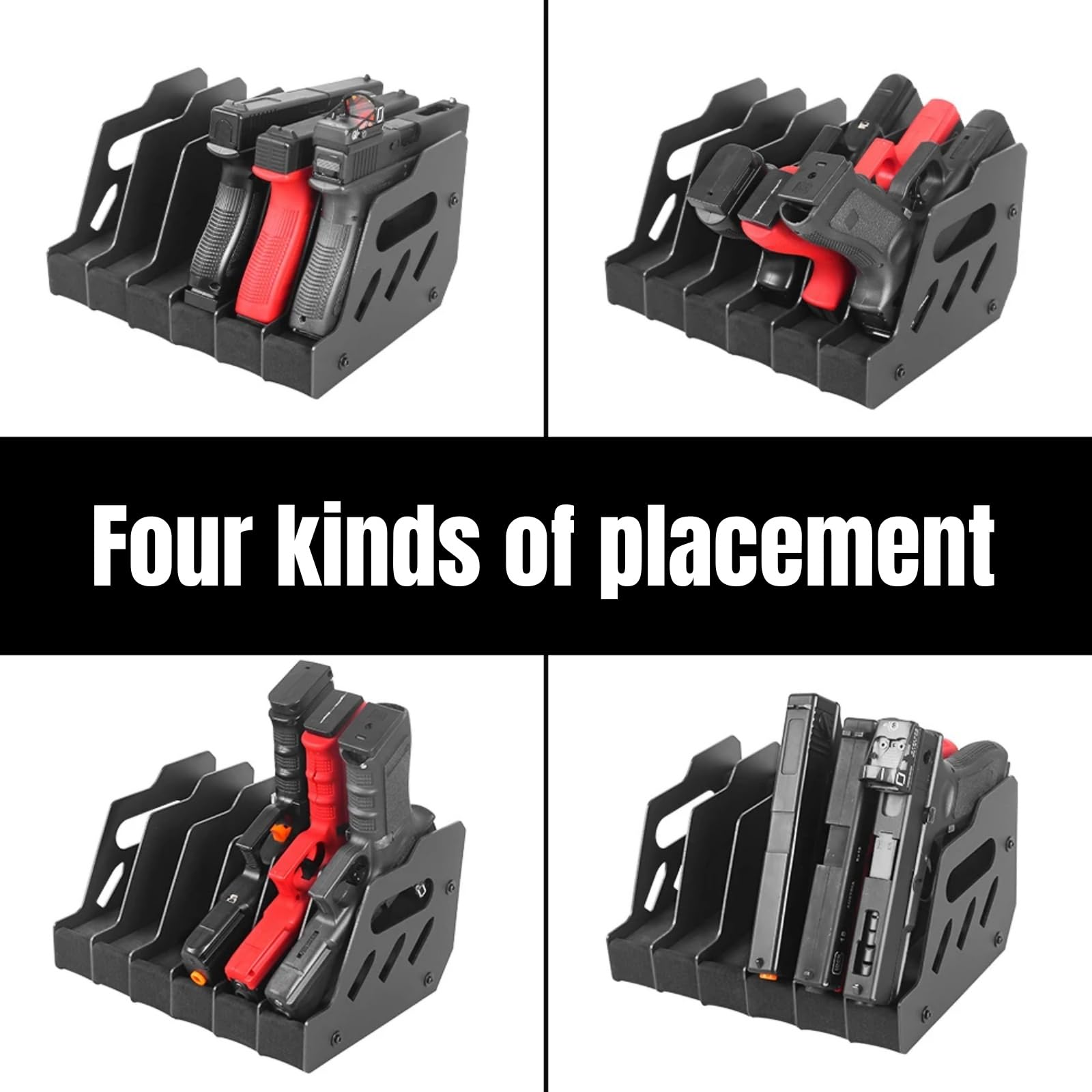 Supporto per Pistola in Schiuma Eva Morbida da 4/6/8 Slot per armadietto Porta-Pistola per riporre Armi da Fuoco, Revolver, Pistole e Altri Oggetti
