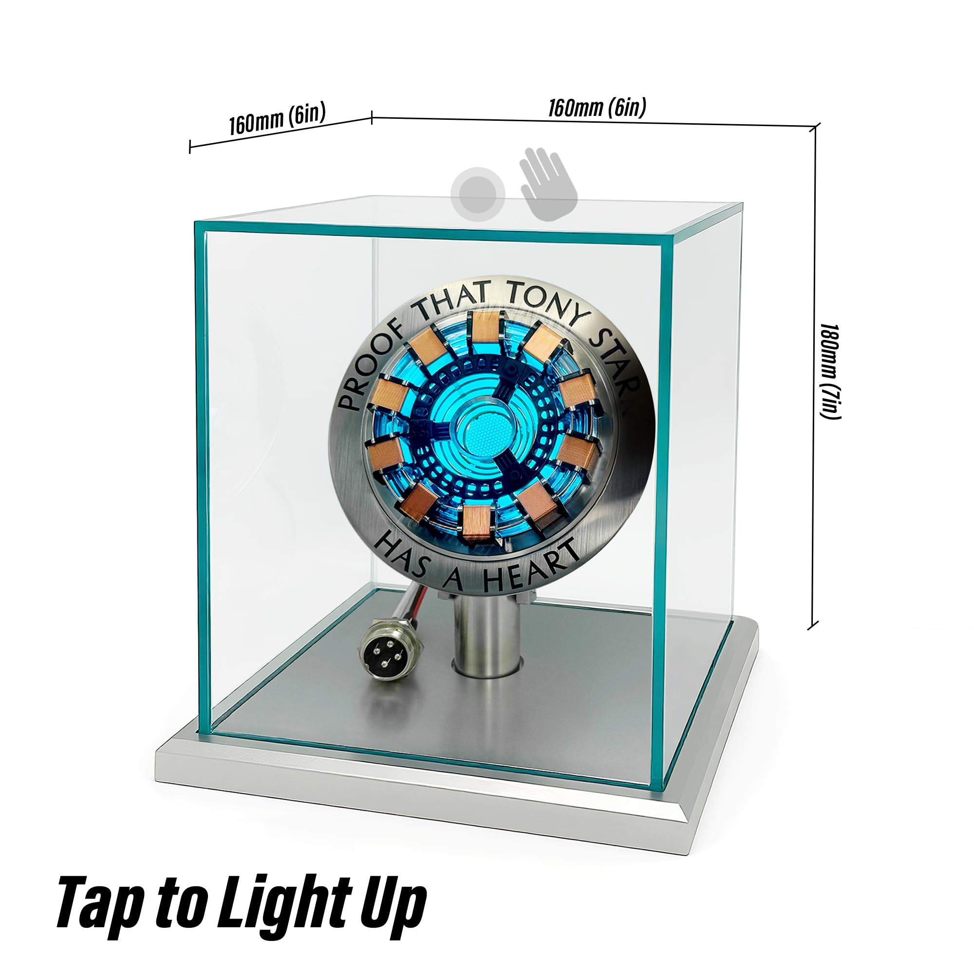 Luz LED ARC Reactor, Vitrina Coleccionable de Ciencia Ficción | Regalo coleccionable para hombres, iluminación ambiental USB, control por toque, modos de luz fija y respiración