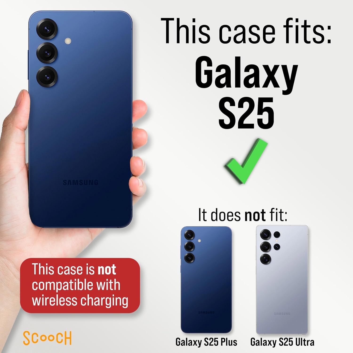 Scooch for Samsung Galaxy S25 Case with Card Holder, Moneymate Wallet Case with Hidden Card Slot and Protection for 4 Cards, 10-Foot Drop Protection, Black | with Card Holder, Hidden Card Slot - Image 4