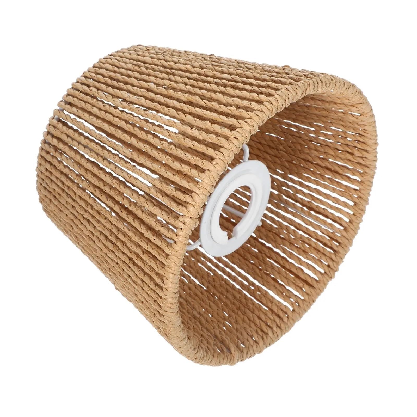 Qmvdojr Color 01 Paper Rope Lampshade E27 E14 Brown Woven Cover Vintage Hanging Light Shade Decorative Indoor Office Hotel Pendant