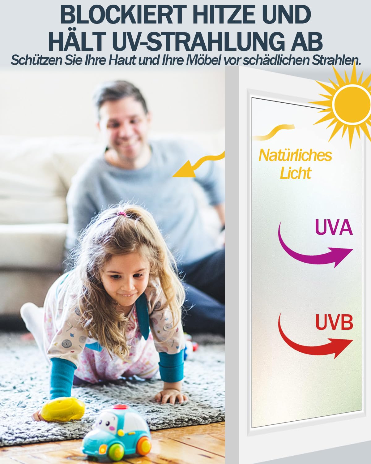Lovepea Milchglasfolie Fensterfolie Selbsthaftend, Sichtschutzfolie Statisch, mit Installationswerkzeug ideal für Homeoffice, Badezimmer und Türen 75 x400 cm