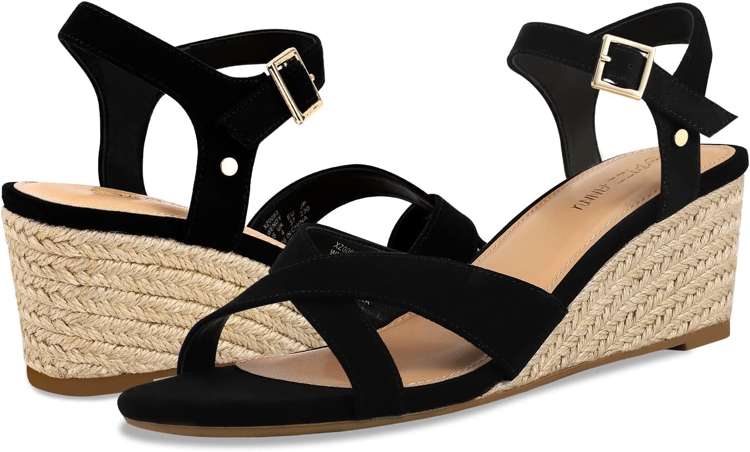 PIZZ ANNU Women's Wendy Low Wedge Sandals Ankle Strap Espadrille Open Toe Casual Summer Women Wedge Heels Shoes - Image 4