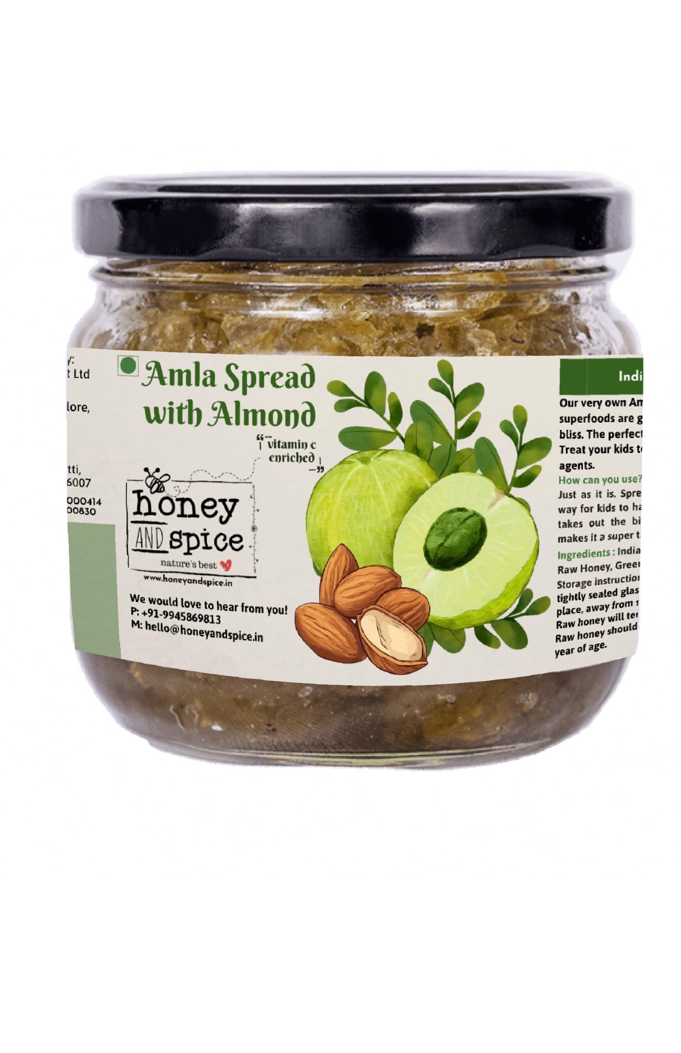 Honey and Spice - Amla Spread with Almond (350g) | Indian Gooseberries, Almonds and Raw Honey | Rich in Vitamin C | Highly Nutritious and Delicious | No Added Preservatives (B0CPF6Z5MV) Amazon Price History, Amazon Price Tracker