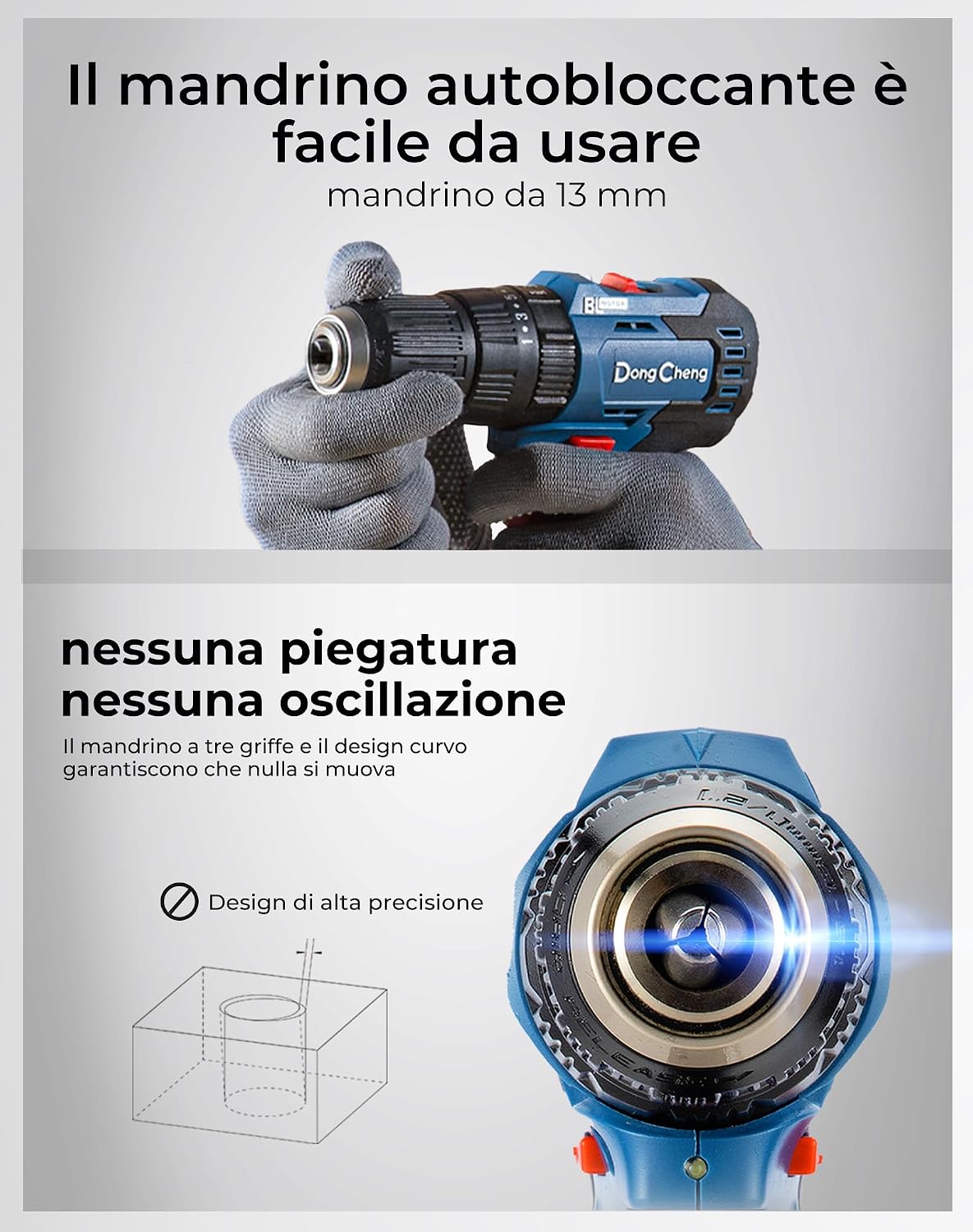 Dong Cheng 20V 50 Nm trapano a percussione brushless (kit) foto 3