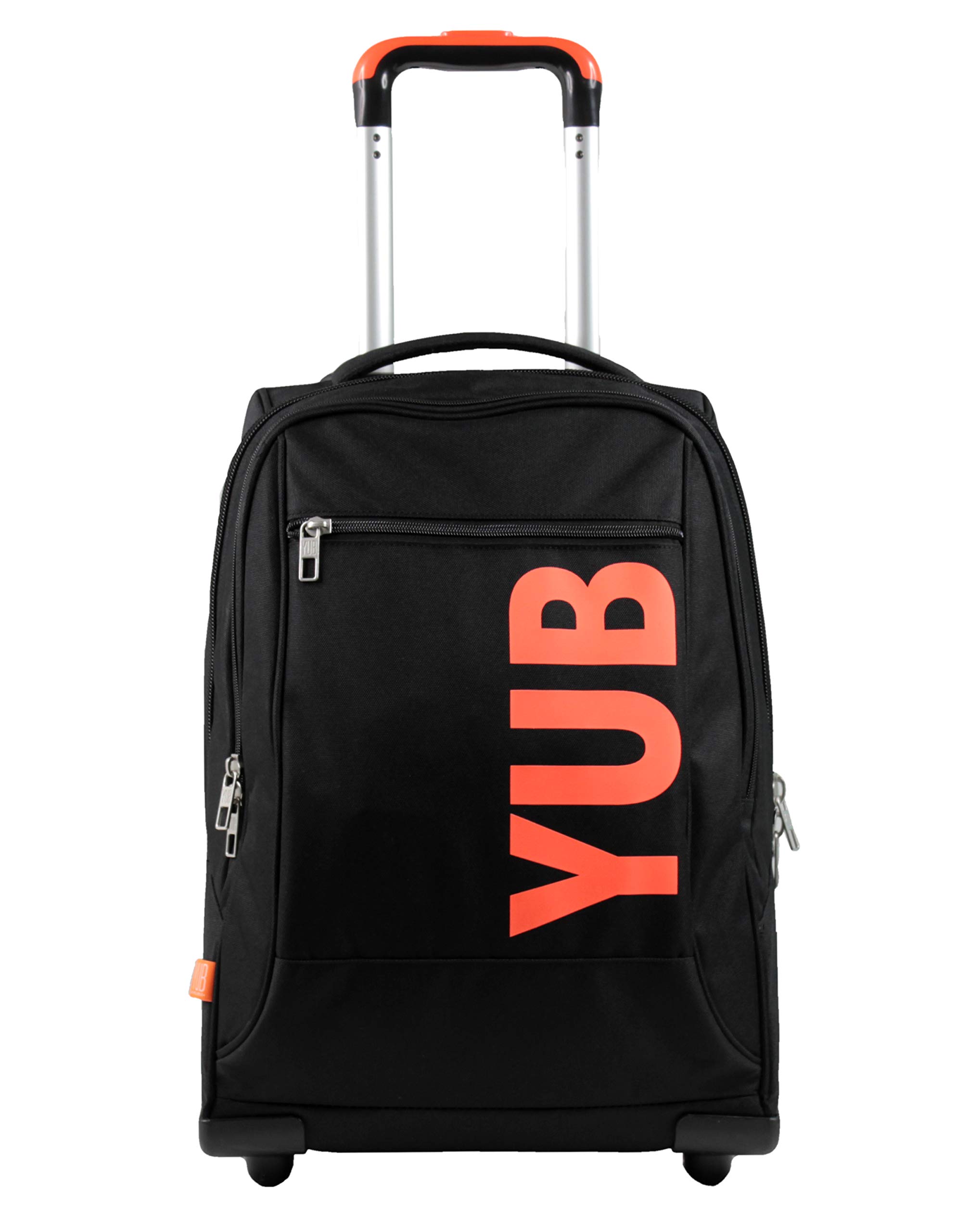 Trolley YUB 3 ruote + Borraccia Termica Bastardidentro - Scuola & Viaggio - ARANCIONE - Spallacci estraibili per uso ZAINO - 34 LT