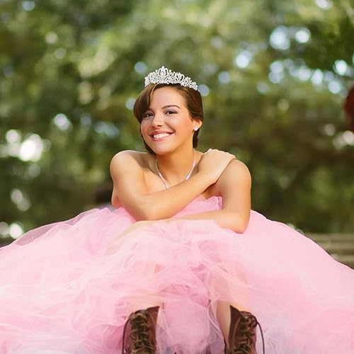 Miniatura 3 de CIEHER Tiara de princesa corona de cristal para niñas y niños, corona para fiesta de cumpleaños, fiesta de graduación, decoraciones de fiesta de