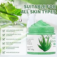 Vista 3 de Exfoliante y limpiador facial de aloe vera: lavado facial exfoliante para puntos negros y acné