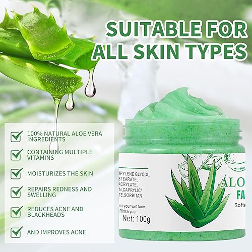 Miniatura 3 de Exfoliante y limpiador facial de aloe vera lavado facial exfoliante para puntos negros y acné
