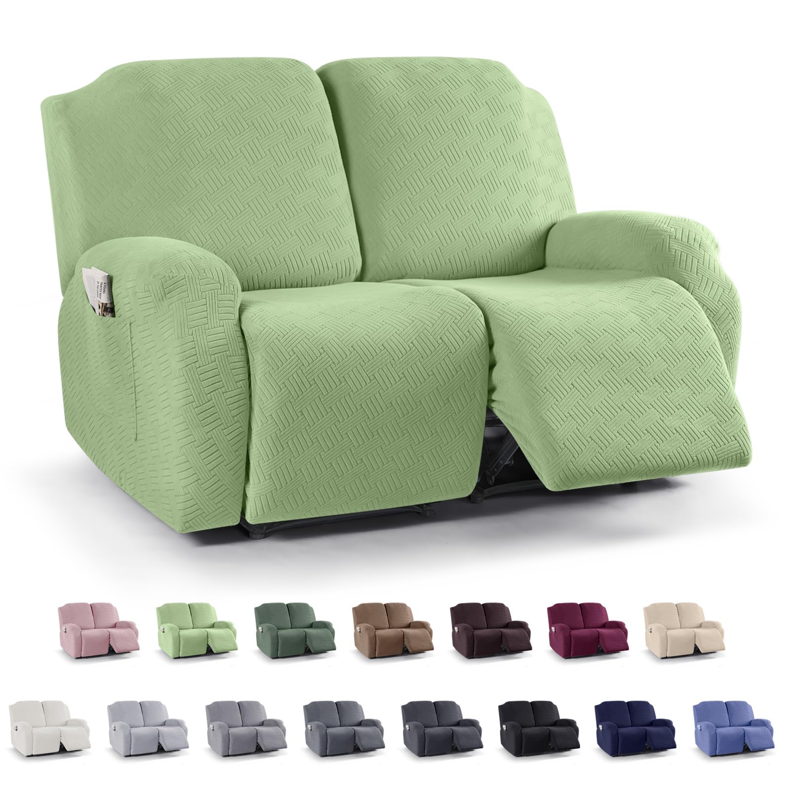 KinCam Recliner Covers, Stretch Reclining Chair Covers, Recliner Sofa  Slipcovers Stripe Jacquard Recliner Couch Covers Furniture Protector Covers