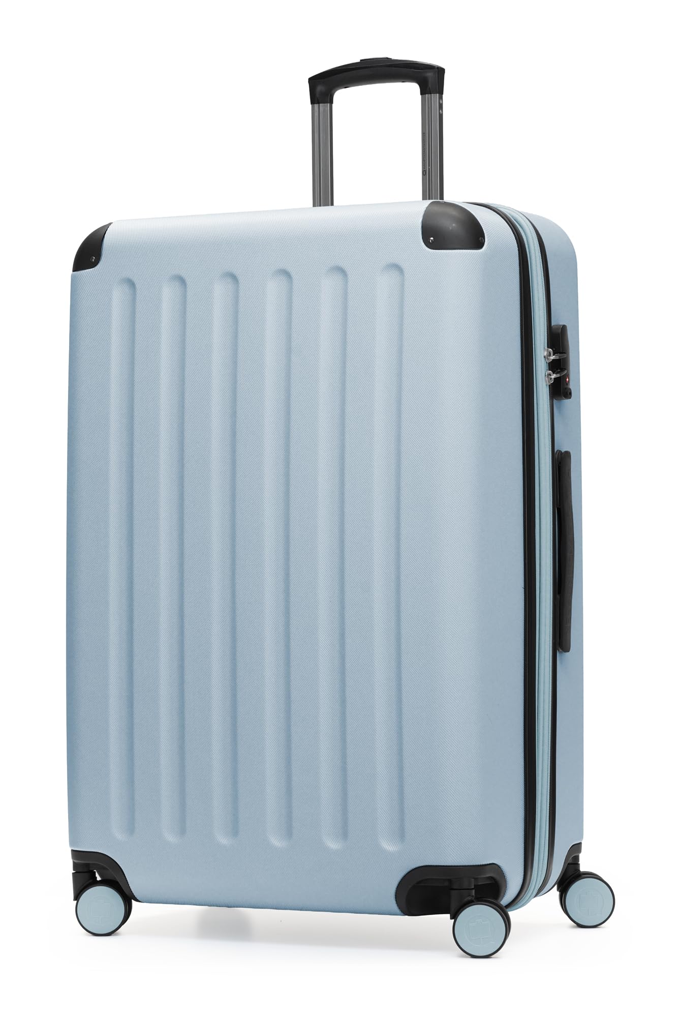 Hauptstadtkoffer Spree - Großer Hartschalen-Koffer, TSA, 4 Doppel-Rollen, Trolley, Rollkoffer, Reisekoffer, Volumenerweiterung, 75 cm, 119 Liter, Pool Blau