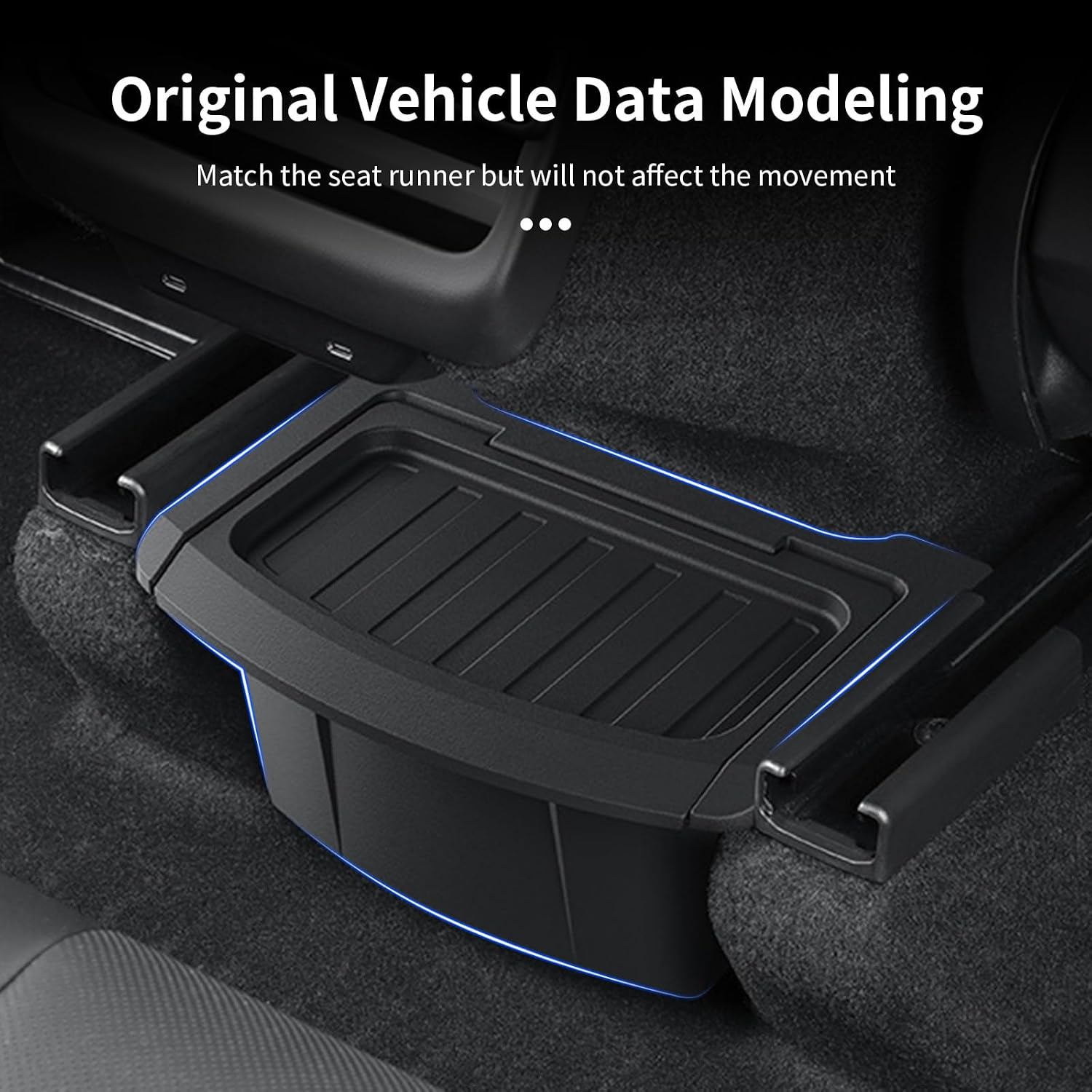 Rear Center Console Organizer Compatible with Tesla Model Y Juniper 2025 2026, Back Seat Storage Box for Tesla Model Y Refresh 2025+, Under Seat Garbage Can with Anti-Slip Lid Cover