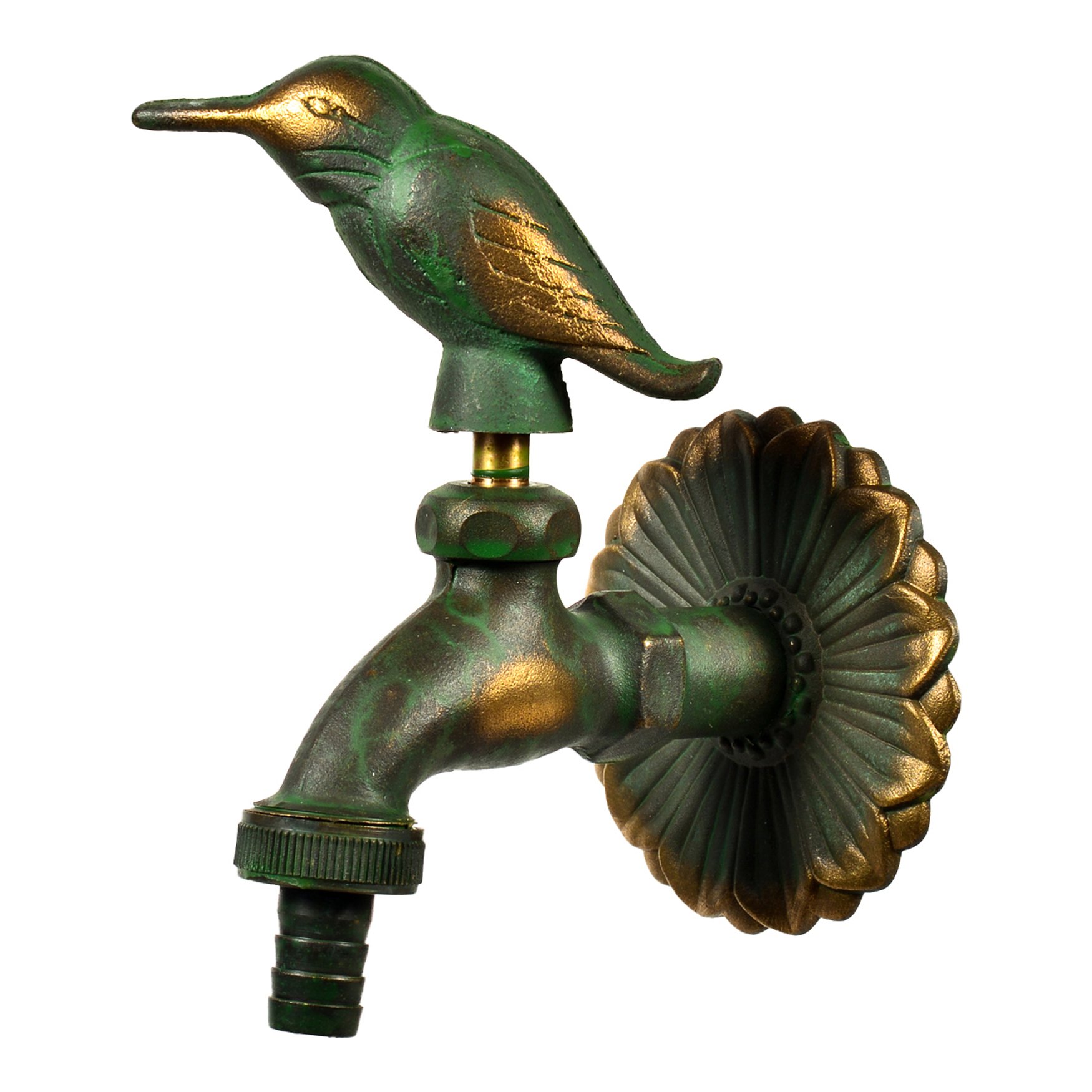 VARIOSAN Nostalgia "Vogel" 11220 Outlet Valve 1/2 Inch Patinated Brass Long Distance from Wall Solid Wall Rosette