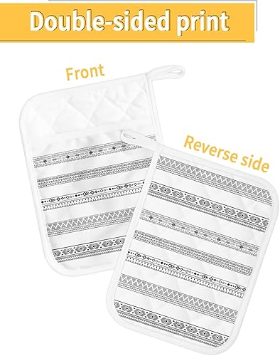 Miniatura 2 de Bohemia 3Pcs Pot Holders for Kitchen,Non Slip &amp; Heat Insulation Terry Cloth Potholder Set with Pocket,Thick Hot Pad Oven Mitts Trivet Coaster for