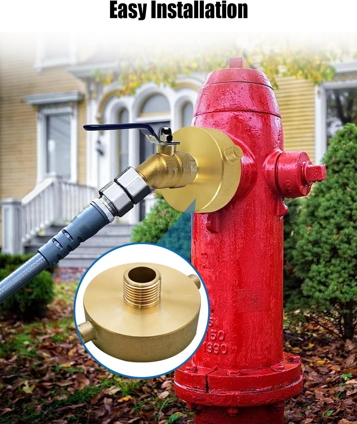 2 PCS 2-1/2" NST NH Female x 3/4" NPT Male Fire Hydrant Adapter | Brass Fire Equipment with Pin Lug for Fire Hydrants Pipes Hoses