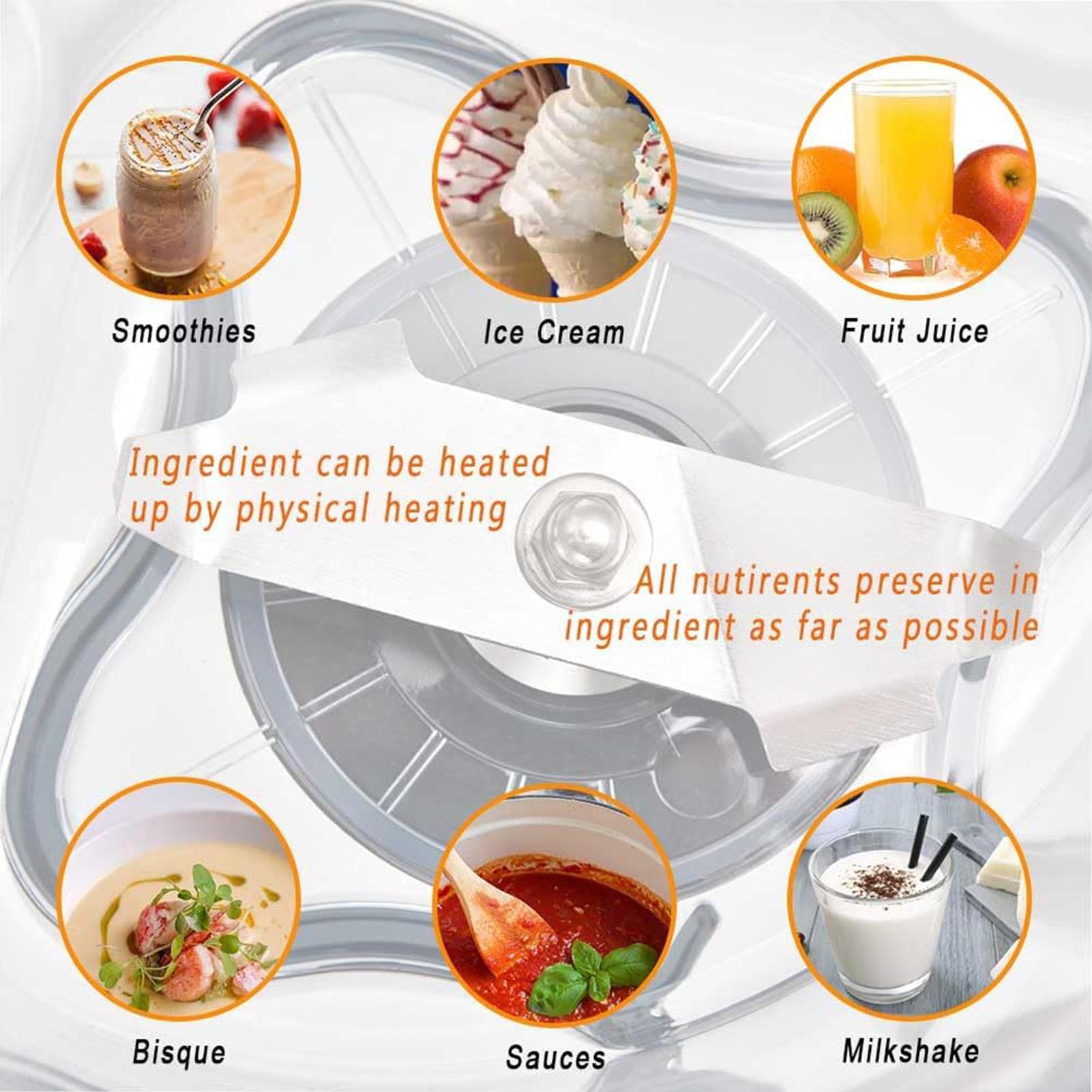 Fabater Pichet Mélangeur pour Touch and Go/pour Blending Station Advance/pour The Quiet One Blender, Récipient de Mélangeur en Pot de 48 Oz avec Lames en Acier Inoxydable, Accessoires de