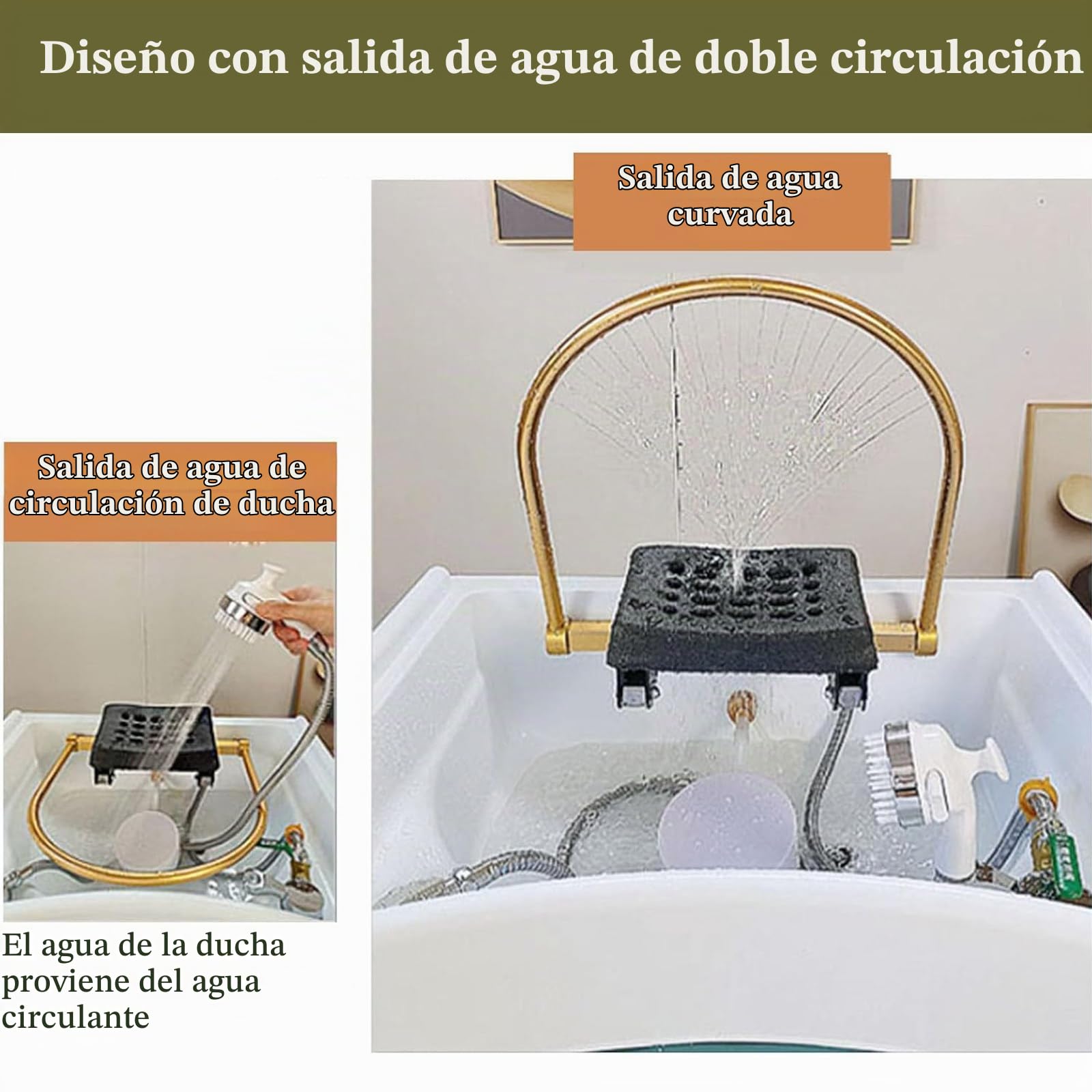 Cabezal De Lavado Extraíble para Salón De Belleza,Lavabo para Champú para Terapia De SPA con Termostato Inteligente Circulación De Agua,Lavabo Champú Circulación Agua con Tanque Agua 60 L