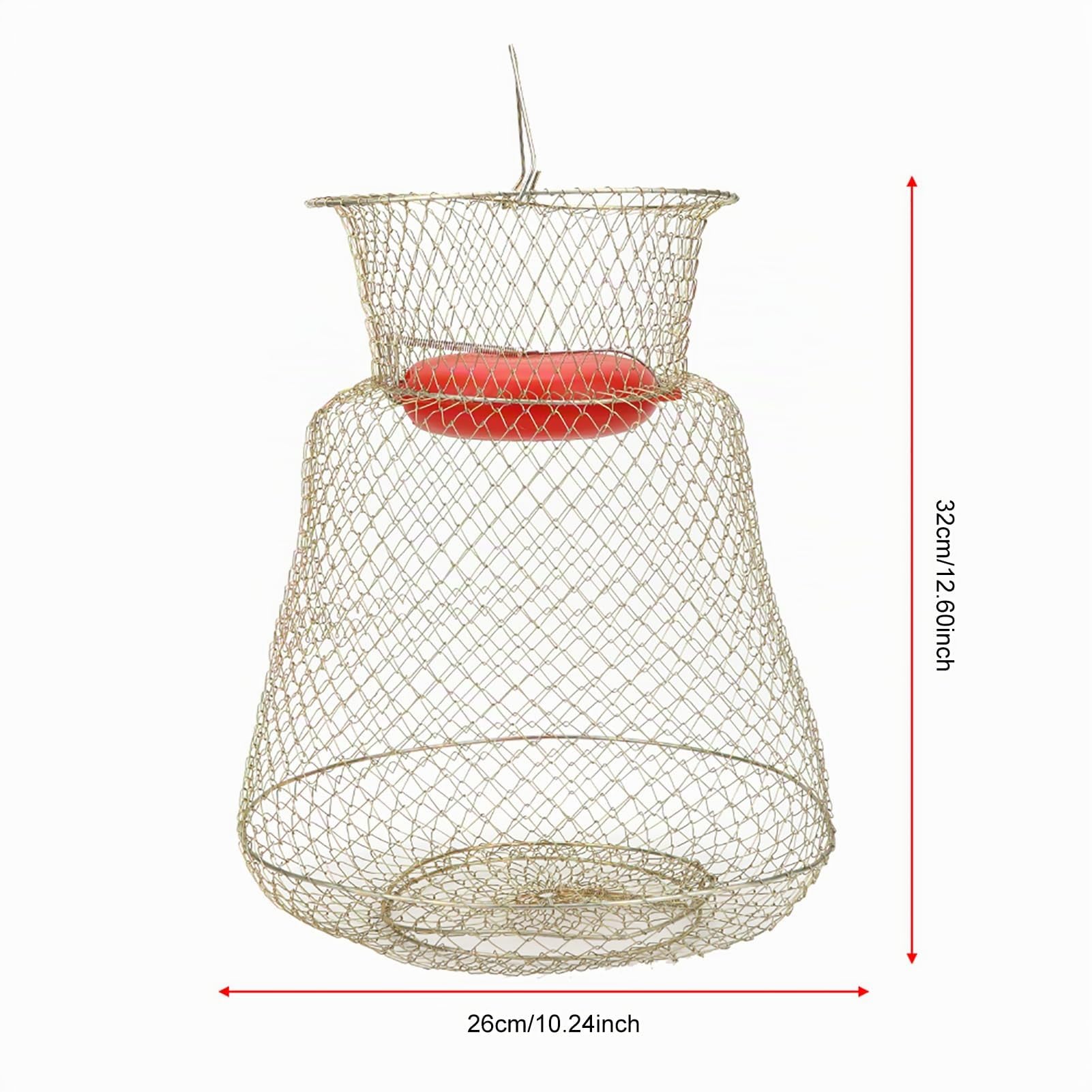 Jaula de Red Plegable de Acero Inoxidable Redonda PortáTil para Peces Camarones Robusta Y FáCil de Usar Trampa de Pesca Cangrejo Jaula de Red para Pesca con Cuenco Flotante