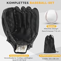 Mănușă de baseball/softball LeapBeast cu 1 minge, mănușă de protecție groasă și durabilă pentru antrenament și competiții, pentru copii și adulți 4