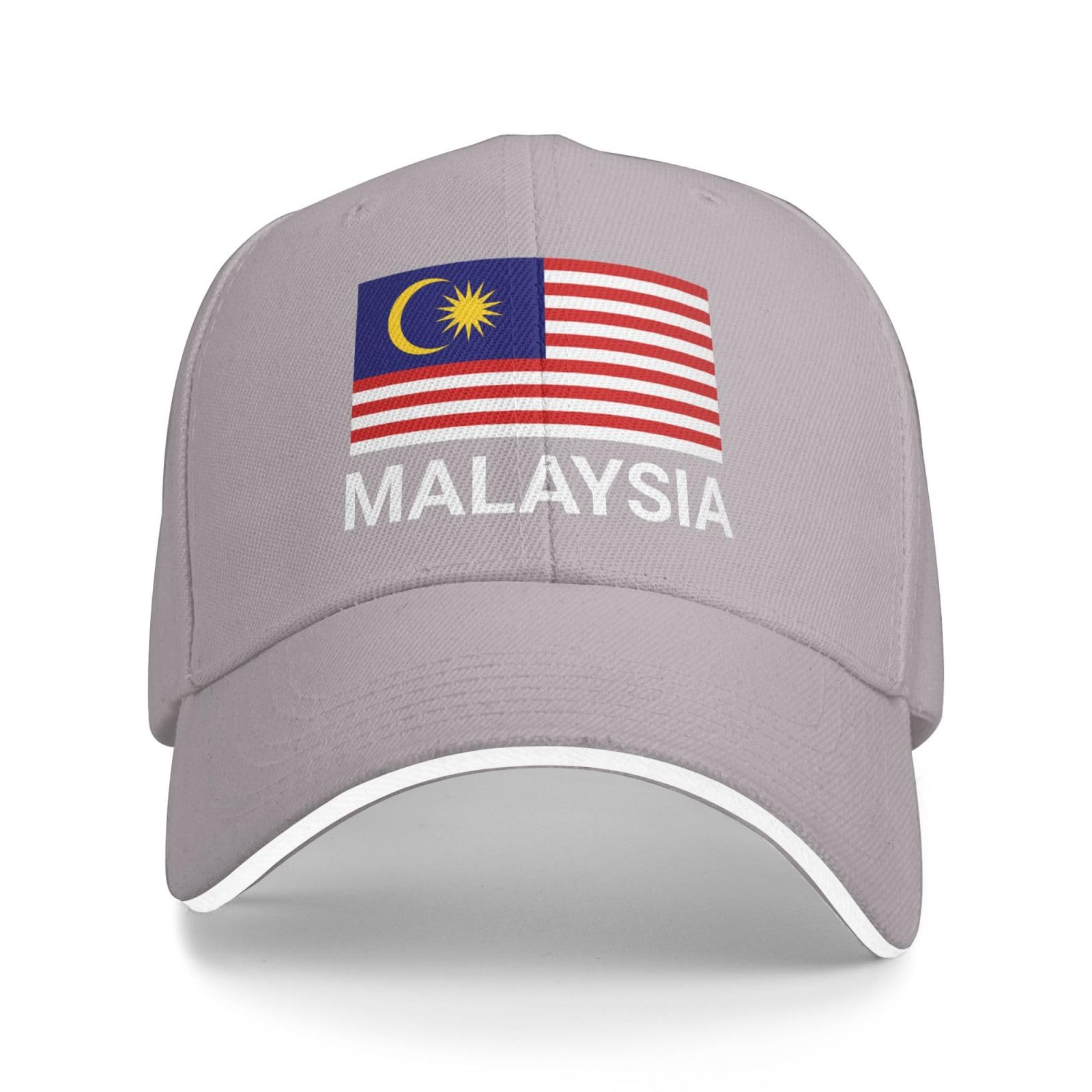 Support Malaysia Flag Hat Malaysian Caps for Men Women I Stand with Malaysia Baseball Cap Trucker Hats Gray