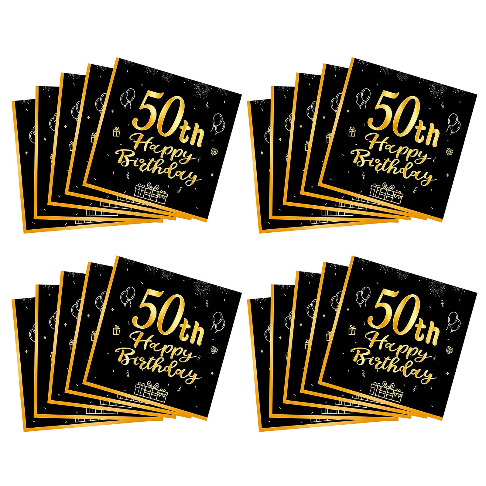 Yhplxyuus Sturdy Black Gold Number Themed Party Accessories Including Napkins and Table Decors Celebration Accessories Baby Birthday Party Essential