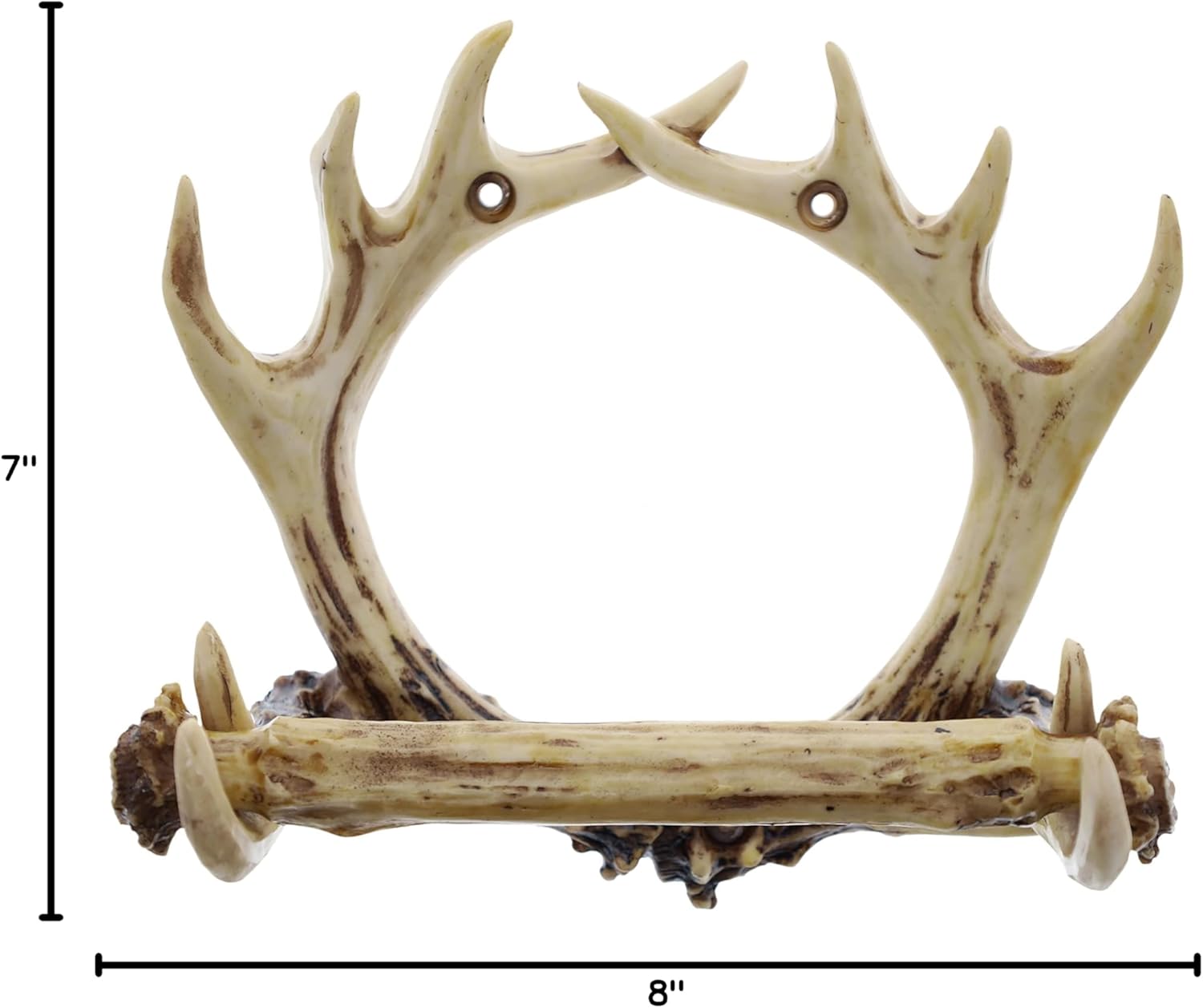 Rustic 8 Point Deer Antler Wall Mounted Toilet Paper Holder - Bathroom Decor