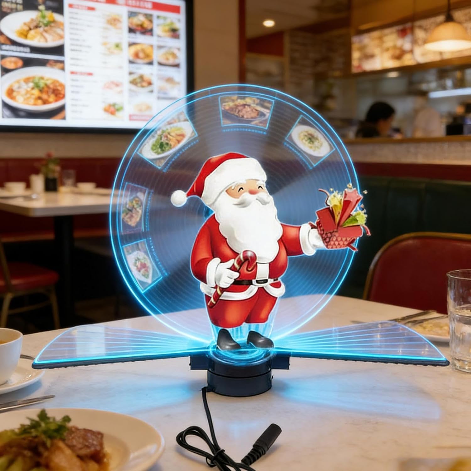 ホログラム表示可能なLEDファン | 41.9センチ プラグイン ビデオディスプレイ プロジェクター | Wi-Fiとアプリ制御対応