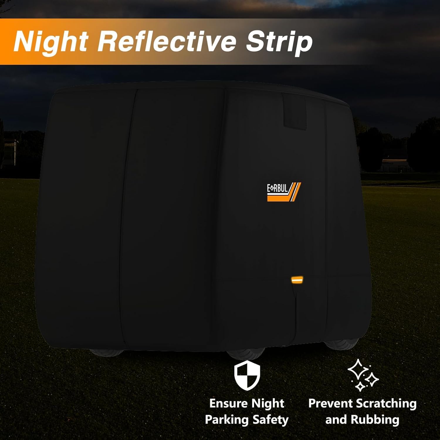 Golf Cart Cover, 420D Waterproof Golf Cart Covers with Three Zipper Doors Compatible with EZGO, Club Car 6/4+2 Passenger Golf Carts, Windproof Sunproof Dustproof Waterproof Golf Cart Cover