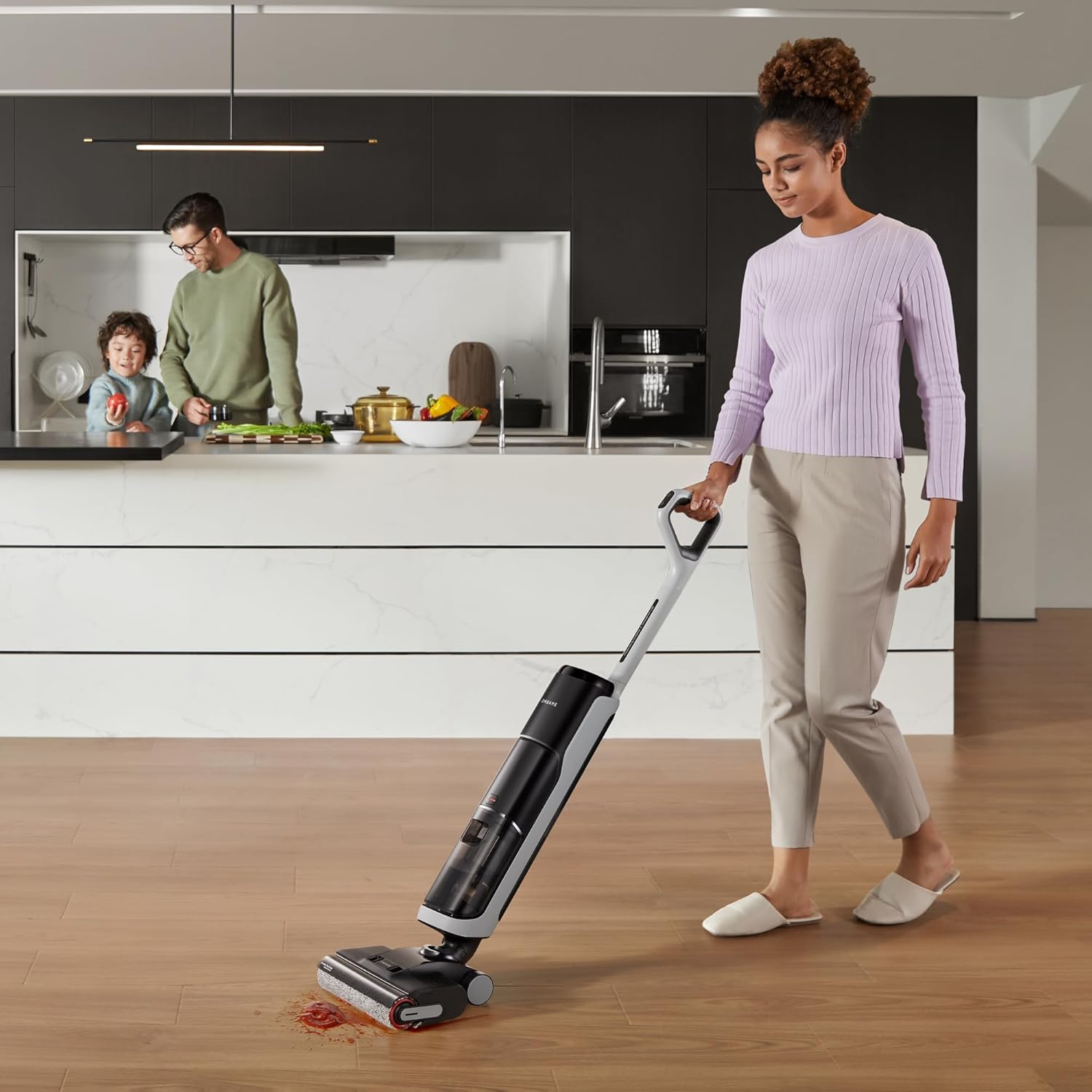 dreame H14 Cordless Vacuum Mop, 180° Lie-Flat Wet Dry Vacuum cleaner, 140°F Brush Washing, Fast Hot Air Drying in 5Mins, Smart Hard Floor Cleaner Machine with Powerful Suction, Great for Sticky Messes