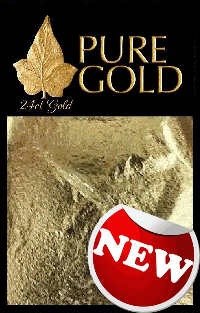 24CT Gold leaf Gilding - 10 Gold sheets, larger size 5.5cm x 5.5cm by Pure Gold