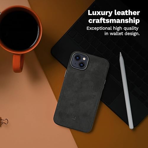 Miniatura 6 de DONBOLSO 14 Pro Max - Funda protectora de cuero para Apple 14 Pro Max, funda de cuero clásica con forro de microfibra antiarañazos compatible con