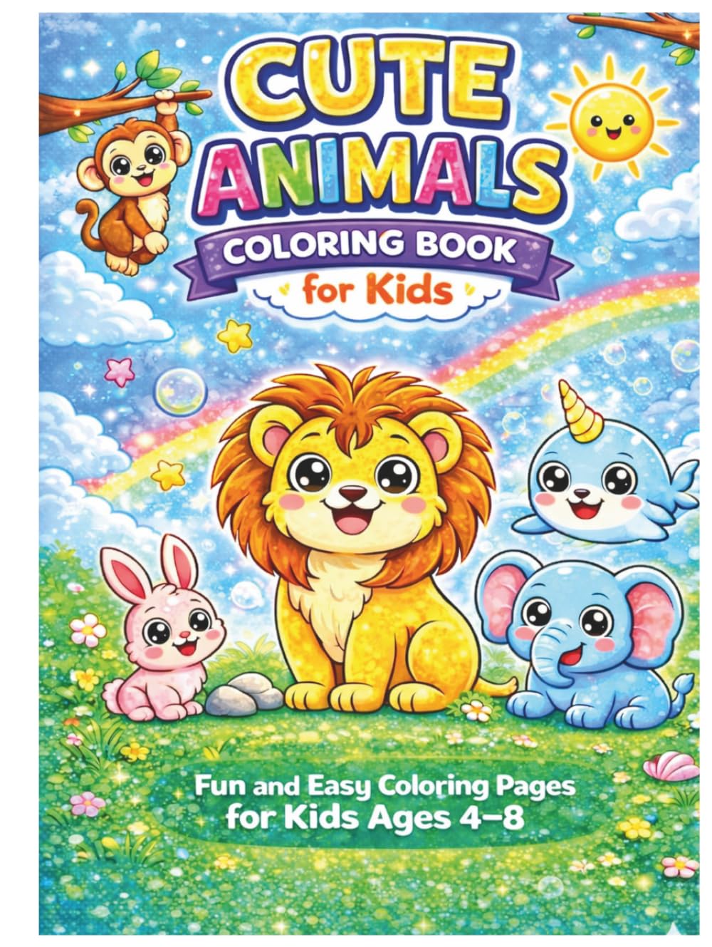 baby animal coloring book: Bold and easy baby animal coloring book fot kids, 50 Relaxing Stress Relieving Designs.