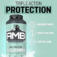 Vista 2 de Anti Monkey Butt Polvo para bebé con calamina, sarpullido del pañal sin talco y alivio antirozaduras, fórmula de almidón de maíz para protección