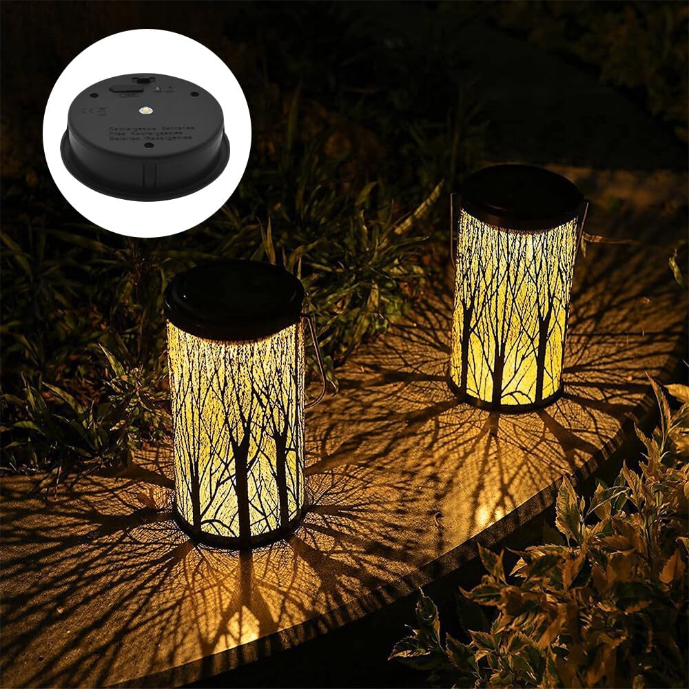 Set di 2 luci solari di ricambio con lampadine a LED pannelli solari con coperchio lampadine di ricambio per lanterne a sospensione da esterni fai da te luci solari a LED decorazione