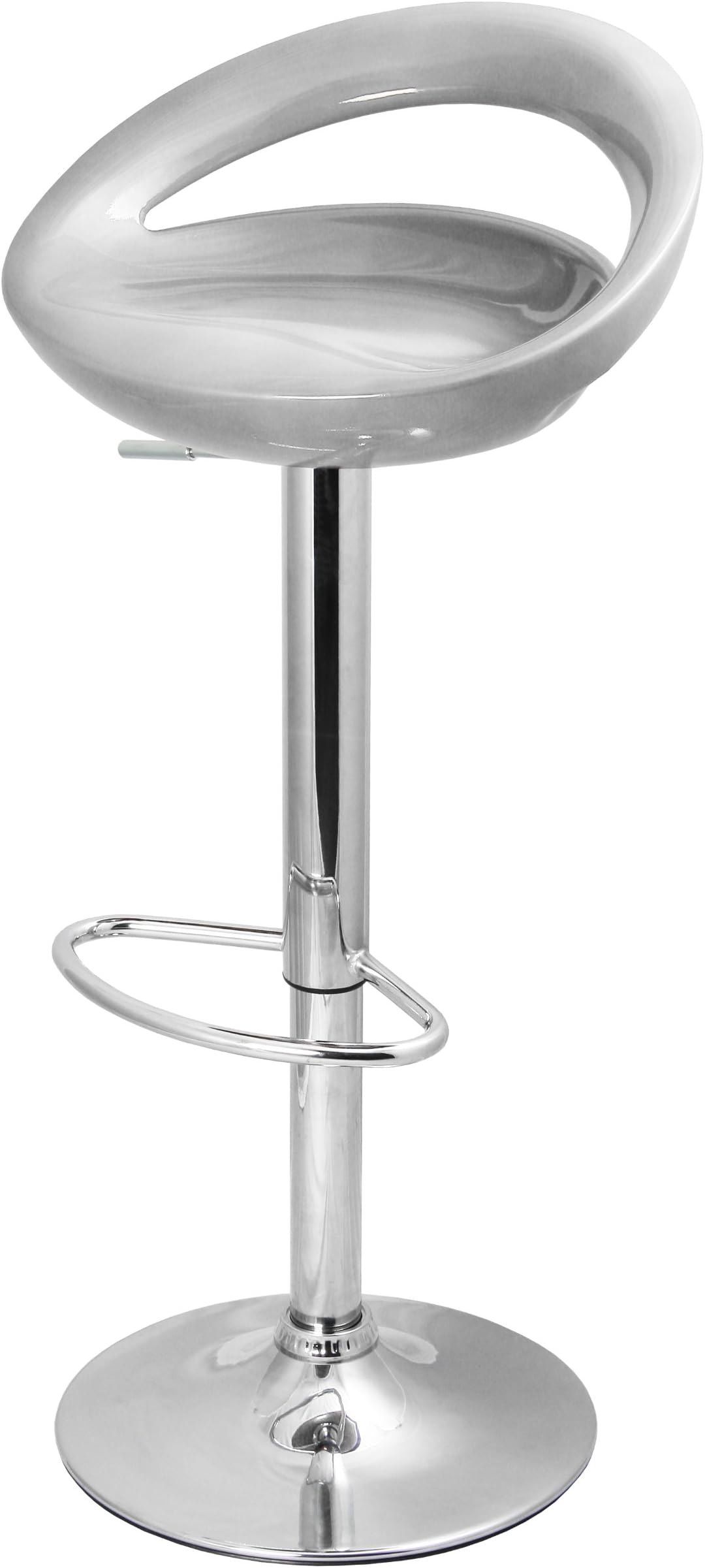 DF Sales Lamboro Sorrento Swivel Bar Stool, Silver,