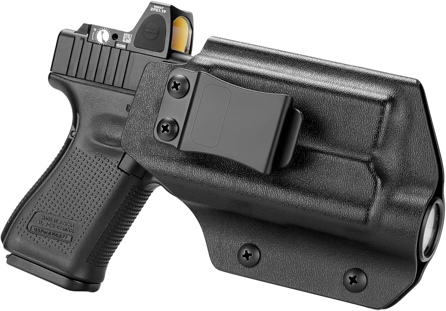 IWB Kydex Holster - Compatible ONLY with Glock 19 / 19X / 26/44 / 45 (Gen 3-5) & Glock 23/32 (Gen 3-4) with TLR1 / TLR-1 HL/TLR-1 HL-X/TLR-1 HP-X Installed, Right-Hand