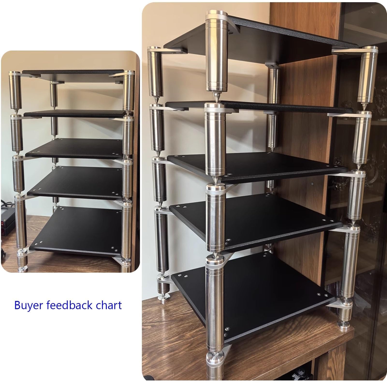 Armadio stereo – mensola per proiettore, supporto audio-video, supporto AV multimediale, armadio aperto per componenti stereo con piedini ammortizzanti, armadio multifunzione (#a, 59 x 59 x 80 cm)